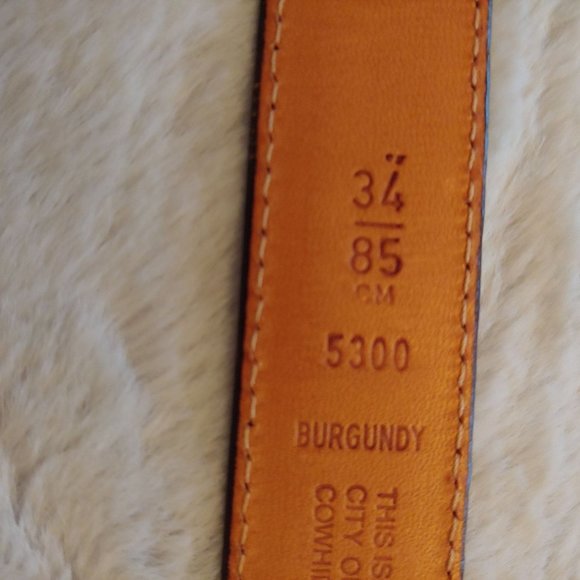 Coach leather belt with brass buckle size 34 burgandy - Picture 13 of 15